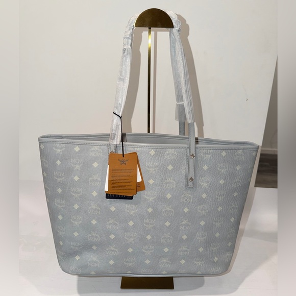 MCM Handbags - NWT MCM Light Gray Aren Shopper Tote-MM